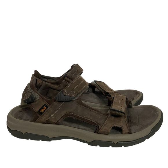 Teva Brown Leather Velcro Strap Outdoor Athletic Sandals - Picture 1 of 8